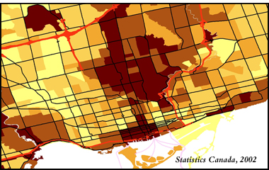 Median Family Income at the Census Tract (CT) Level - Toronto, Ontario  