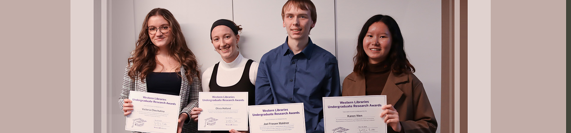 Western Libraries Undergraduate Research Award winners